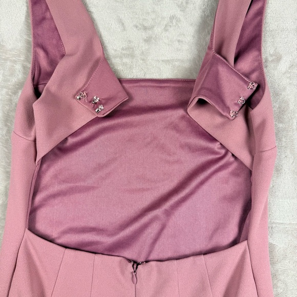 Lulus Mauve Pink Square Neck Mini Dress Lined Sleeveless Fit & Flare Size S - Picture 3 of 11